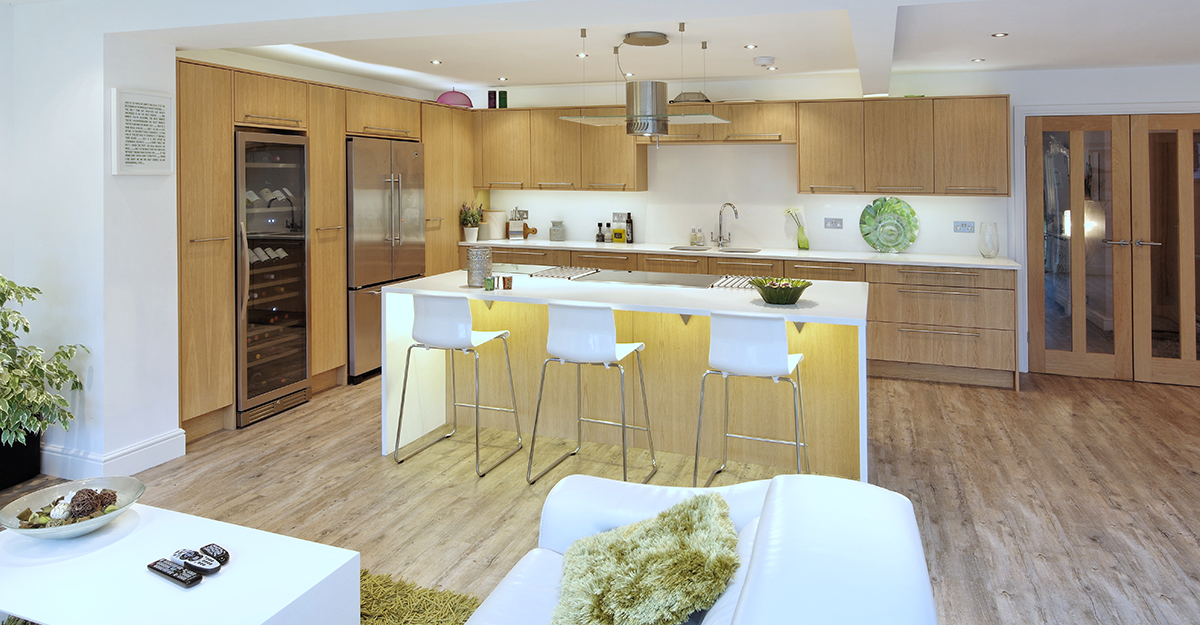 oak flat door contemporary kitcehen maidstone